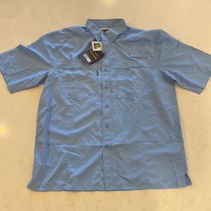 Mens Dri Duck Blue Collar Shirt Sun Protectant Water Repelling Size Large NWT